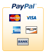 PayPal, MasterCard, Visa, and Discover are accepted